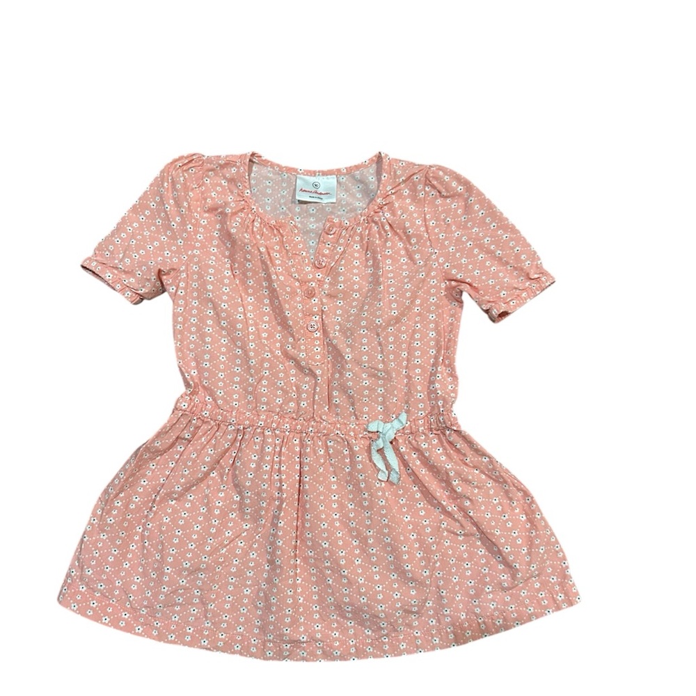 Hanna Andersson Peach Floral Kids Dress Size 90 (2-3T)